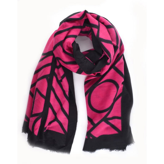 COOSZ_sjaal zwart met fushia