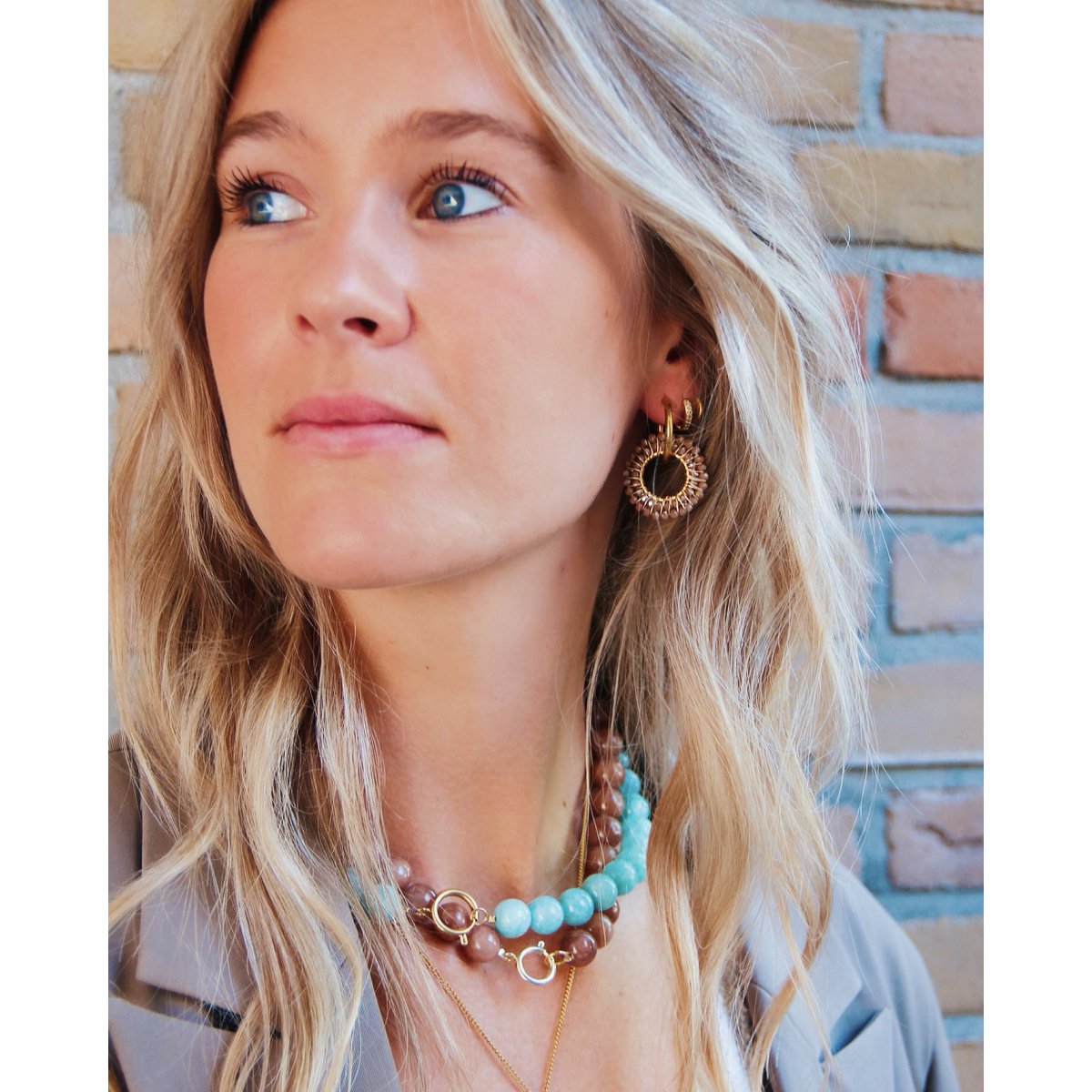 COOSZ_handgemaakte oorbellen rood / roze