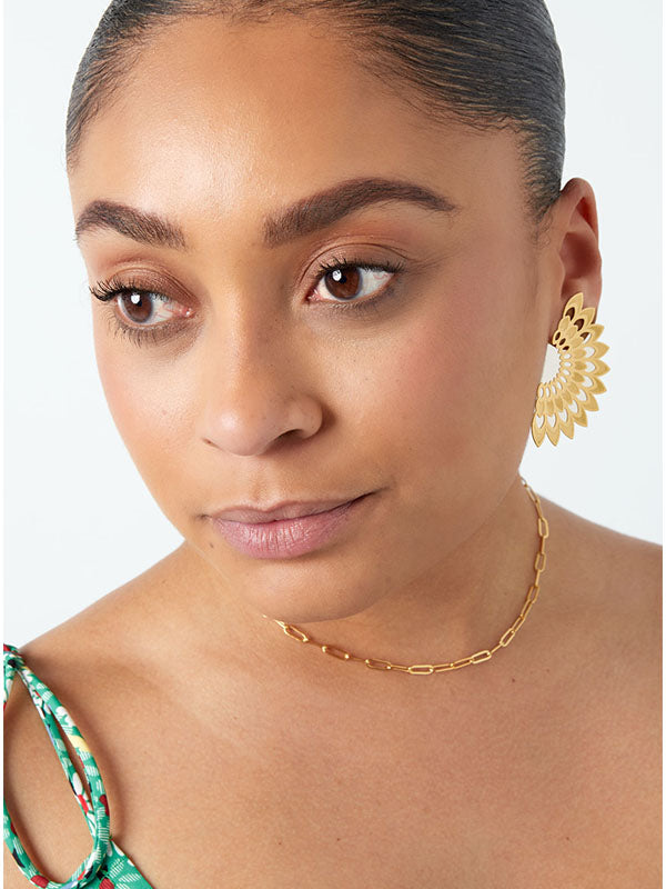 Statement oorbellen blad