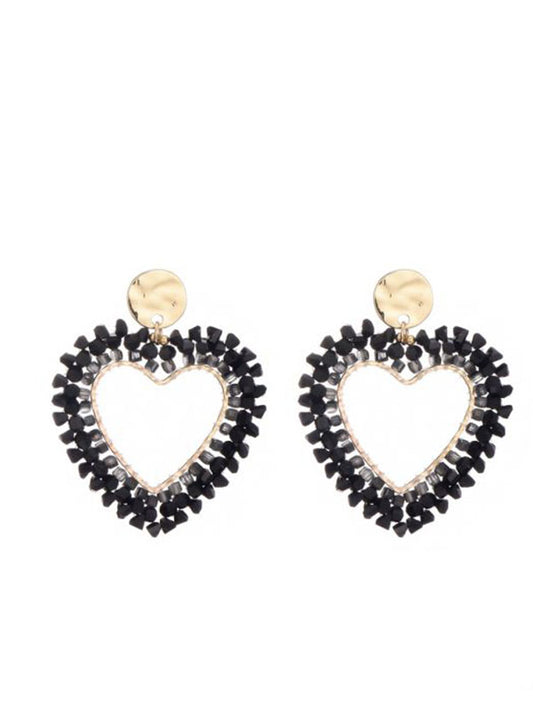 Statement oorbellen hart zwart