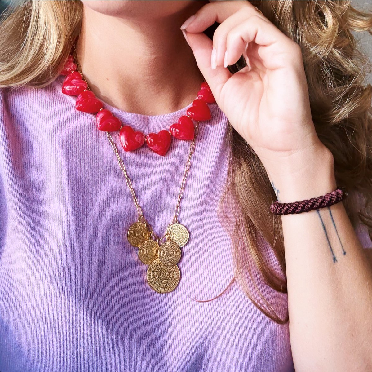 Xl ovale ketting ketting - paars