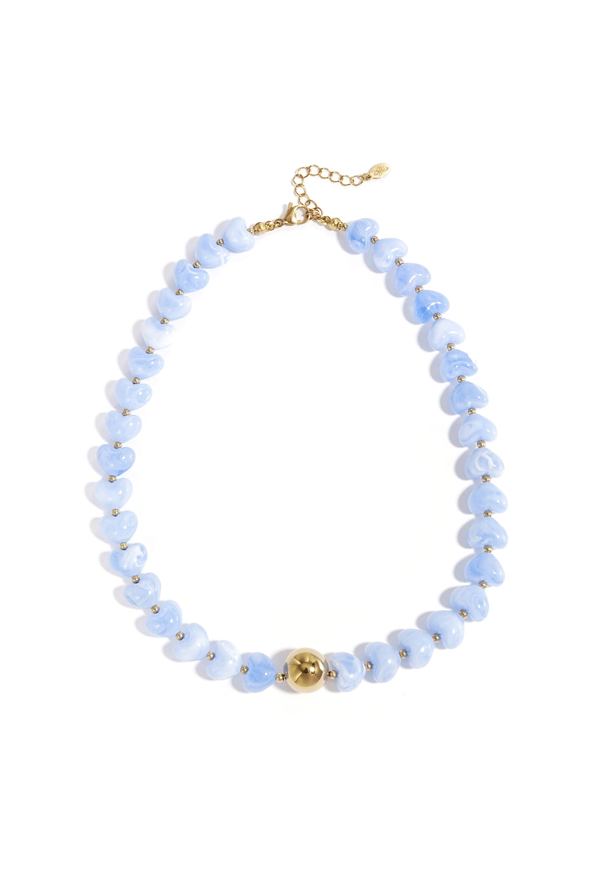Statement necklace with heart-shaped beads