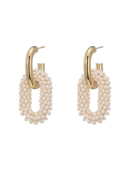 Oorbellen met off-white Miyuki beads