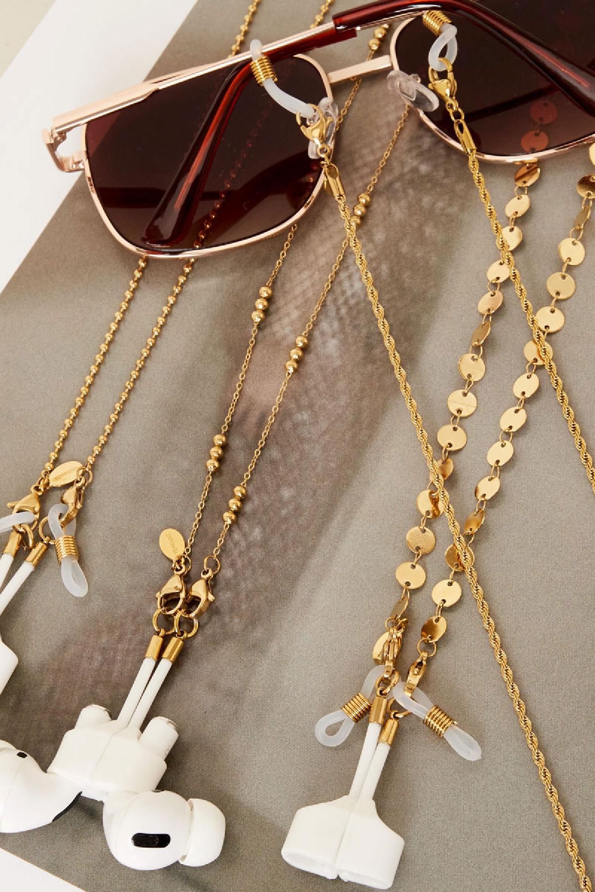 Zonnebril-/airpods koord - Details Goud