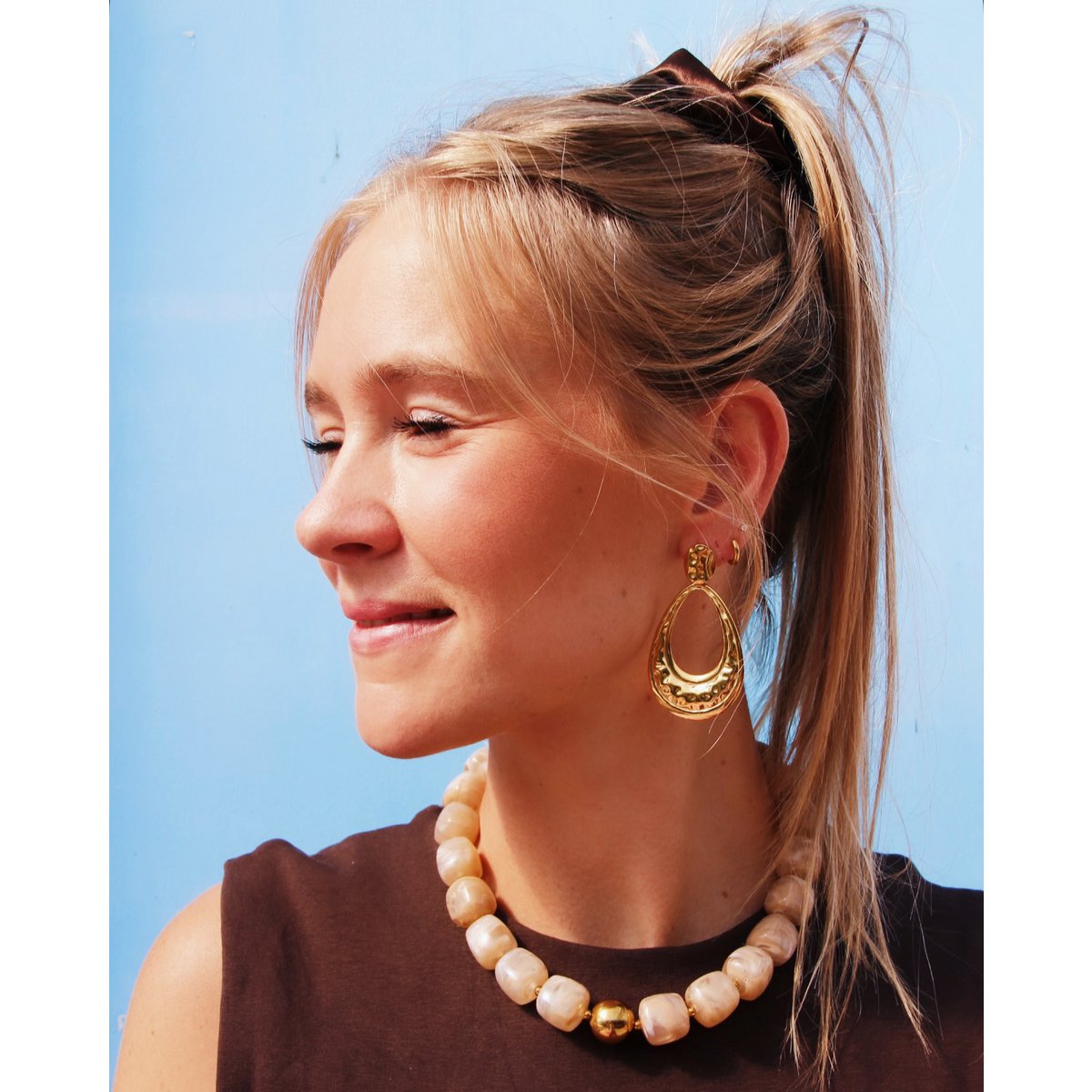 COOSZ_Bazou_xl kralenketting bruin