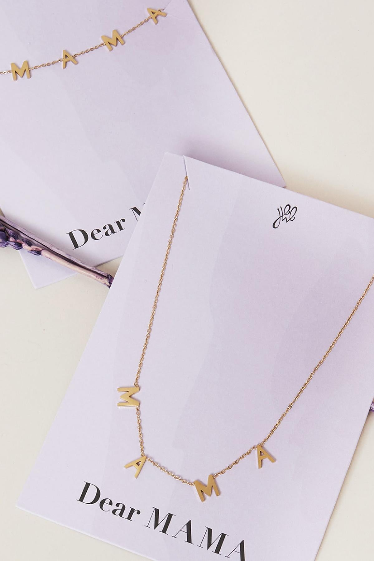 Necklace  Dear Mama Gold Color Stainless Steel