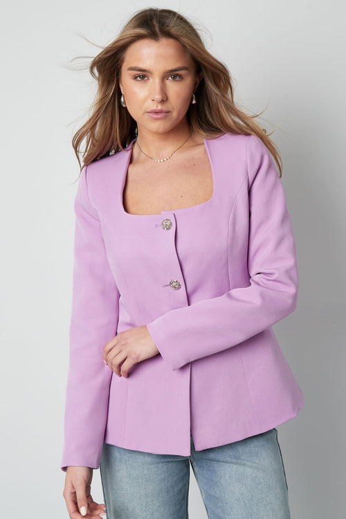 Polyester Women's Suit Jacket Square Neckline Tailored Fit