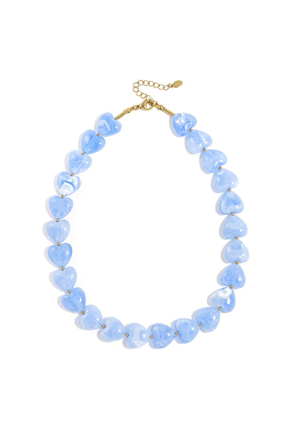 Ketting met hartvormige kralen