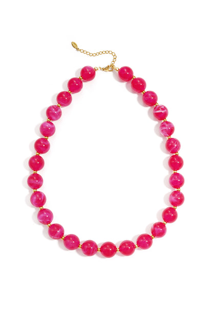 Bead necklace with gold beads 13.5mm