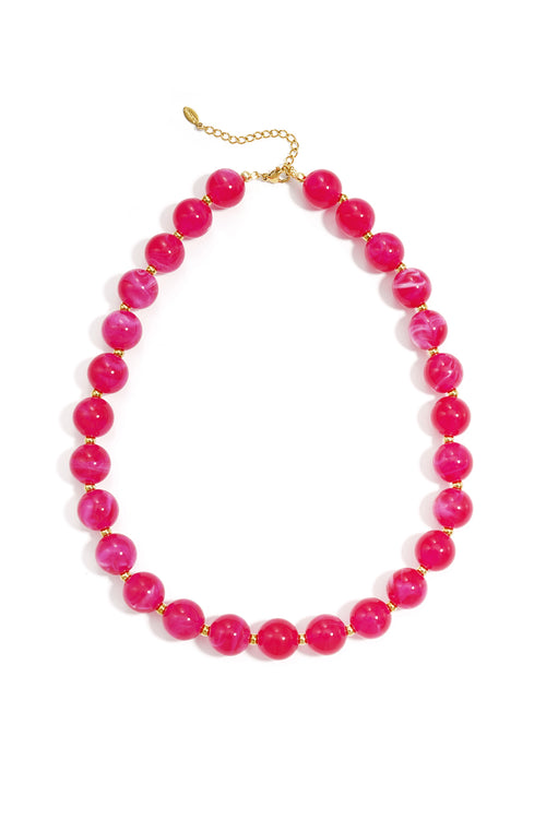 Bead necklace with gold beads 13.5mm