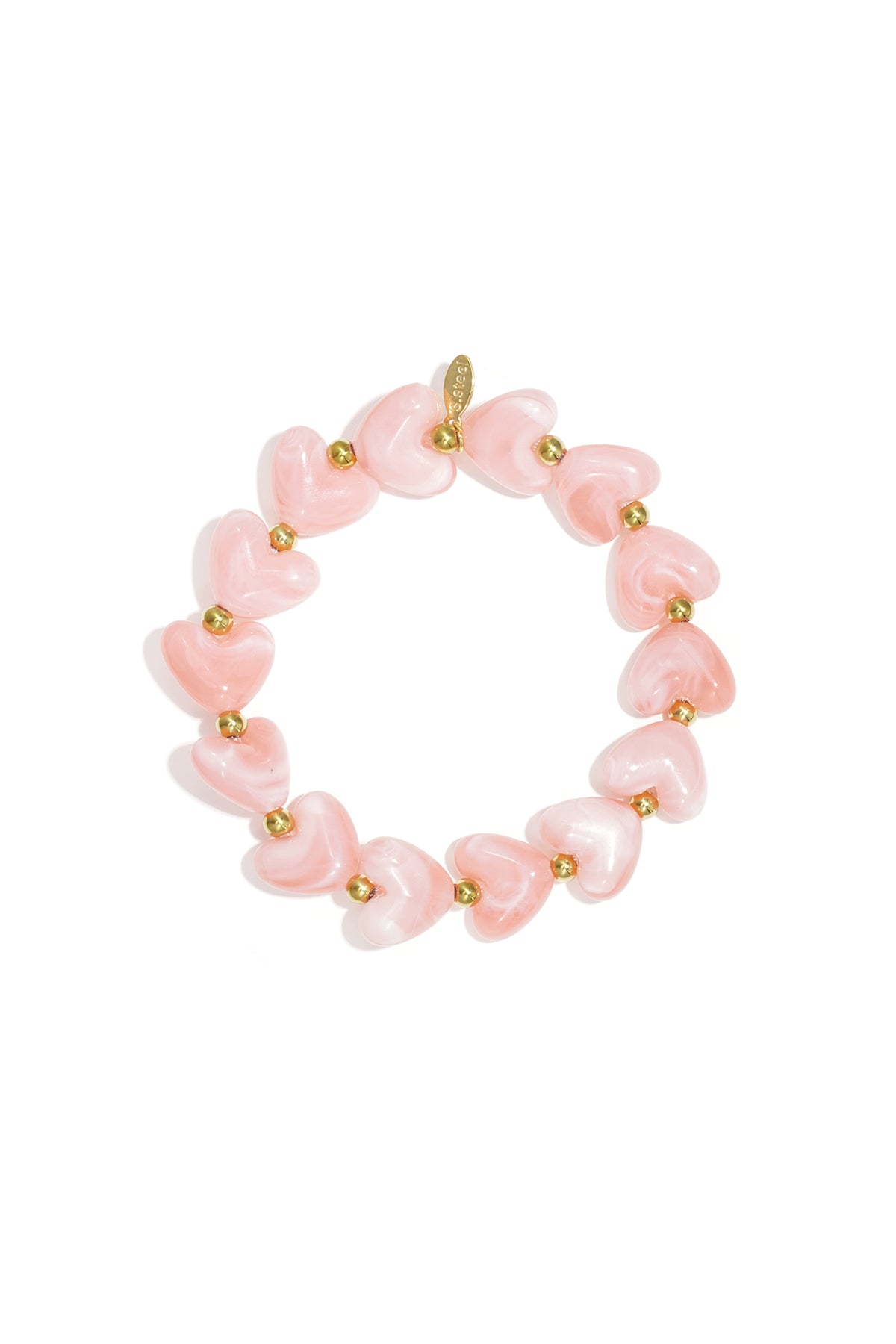 Elastieken hartjes kralenarmband