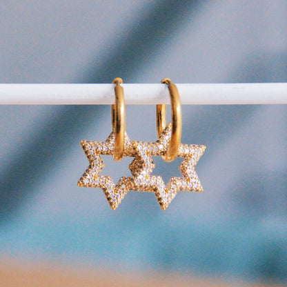 Bazou_oorbellen ster met zirkonia