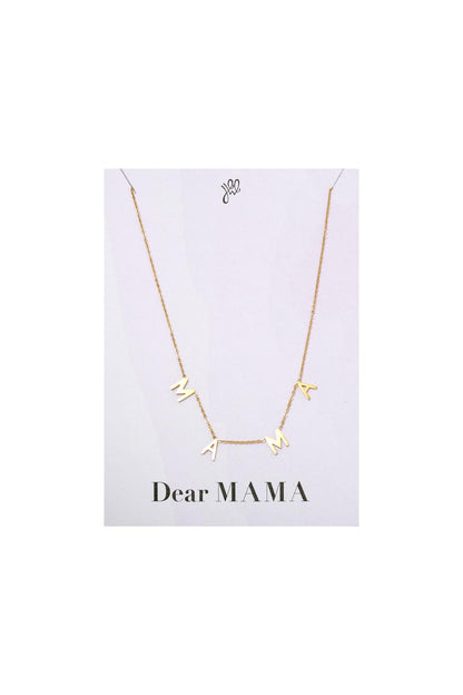 Necklace  Dear Mama Gold Color Stainless Steel