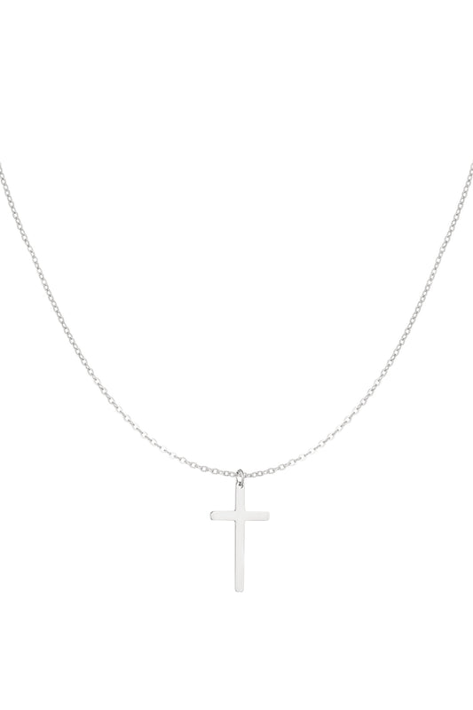 Necklace cross charm - Silver Color color