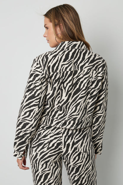 Cotton Denim Women's Jacket Street Elegant Specialty Animal Print