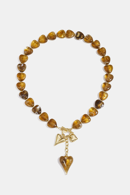 Kralenketting met hangende harten charms