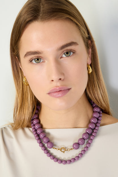 Ketting met grote kralen en frontsluiting-15mm