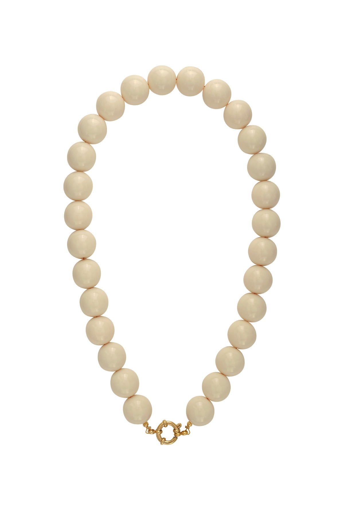 Ketting met grote kralen en frontsluiting-15mm