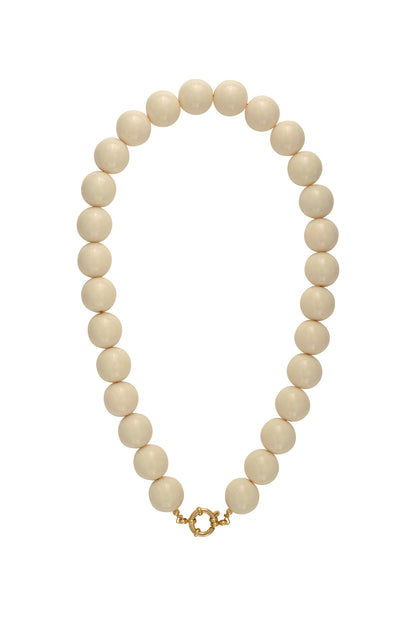 Ketting met grote kralen en frontsluiting-15mm