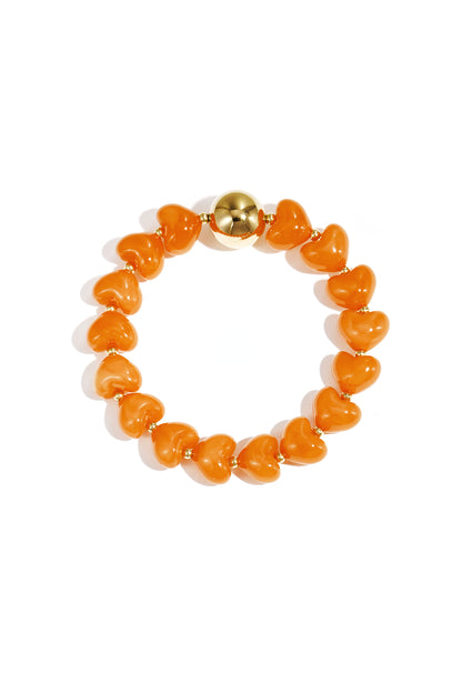 Armband met statement en hartvormige kralen