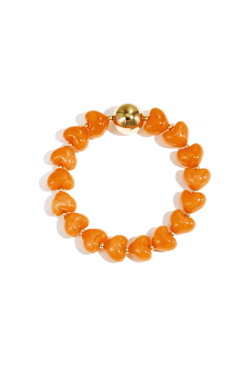 Armband met statement en hartvormige kralen