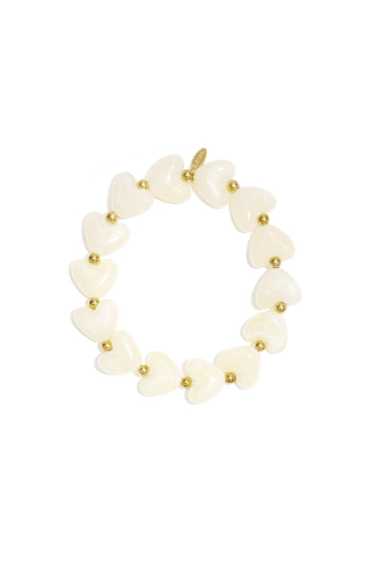 Elastieken hartjes kralenarmband