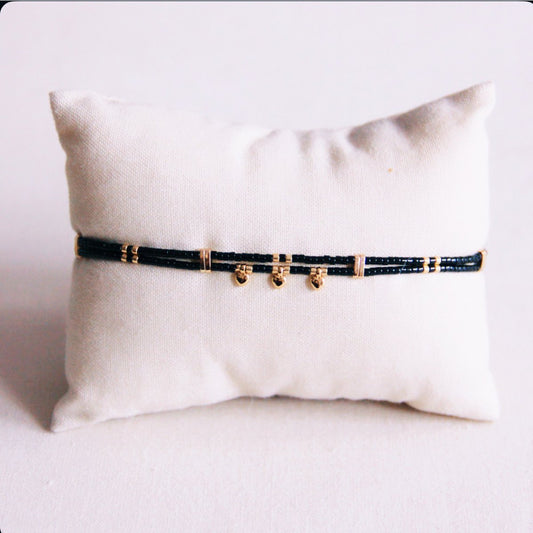 Bazou_Dubbele Miyuki armband mini hartjes