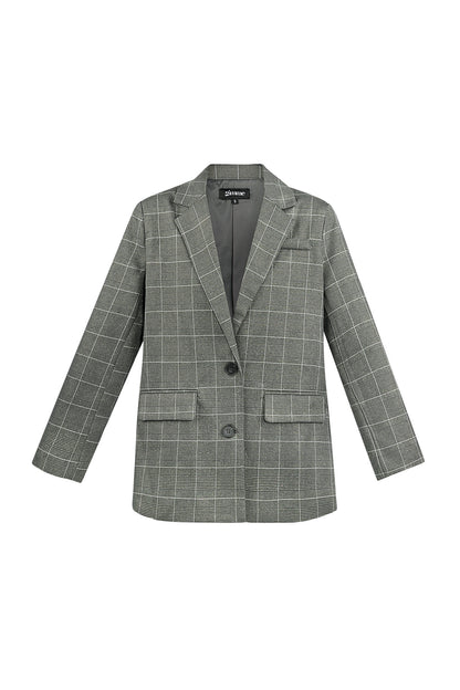 Polyester Fiber Women's Suit Set Conservative Checkered Fall/Winter