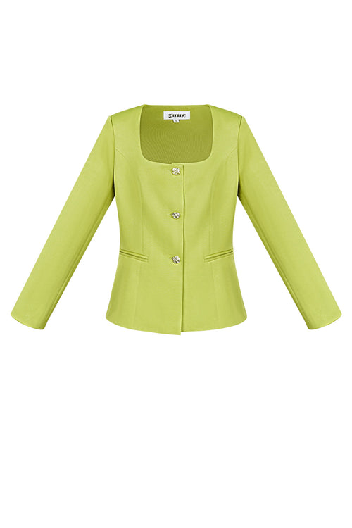 Polyester Women's Suit Jacket Square Neckline Tailored Fit