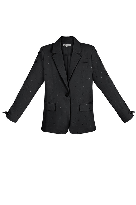 Polyester Women's Blazer Set Lace-Up Sleeve Design