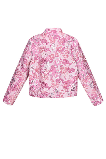 Polyester Women's Cropped Jacket Floral Print Sporty