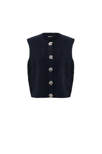 Gebreide Polyestervezel Vrouwen Gebreide Vest Casual Solide Kleur