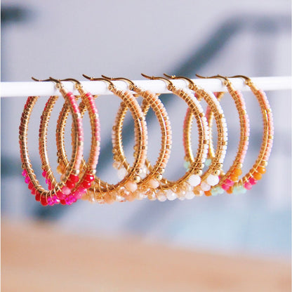 COOSZ_Bazou_ring oorbellen peach