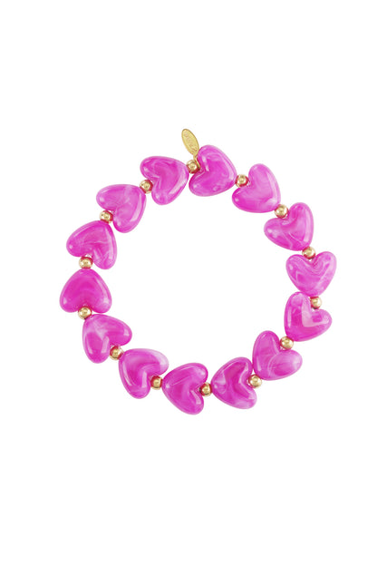 Elastieken hartjes kralenarmband
