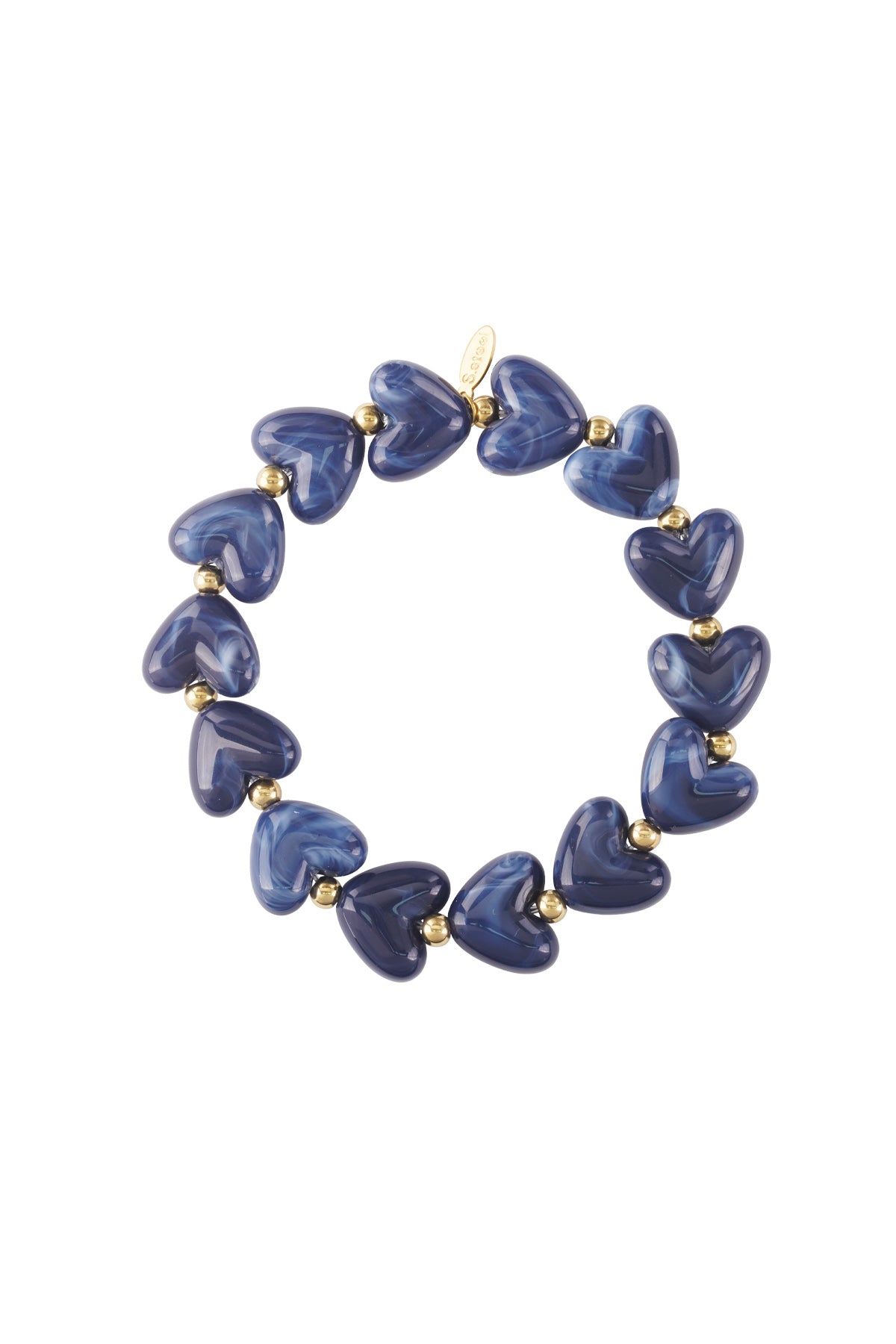 Elastieken hartjes kralenarmband