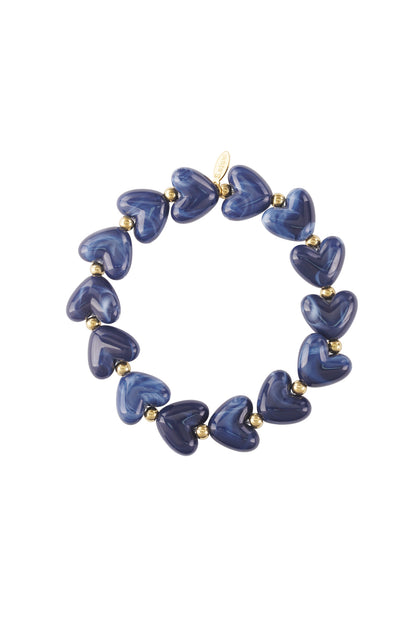 Elastieken hartjes kralenarmband