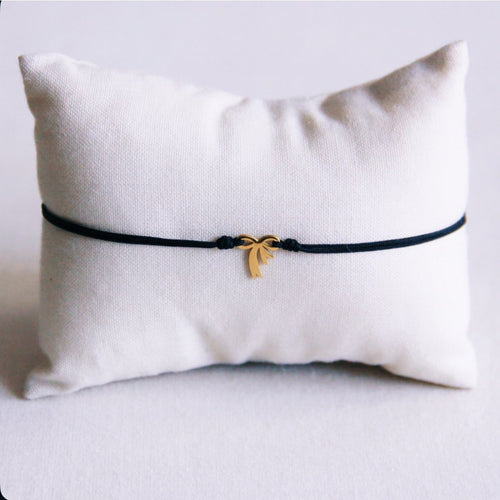 Bazou|armband zwart met strik