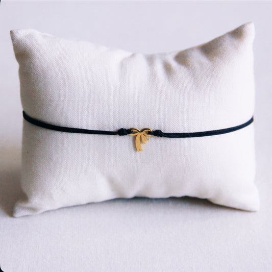 Bazou|armband zwart met strik