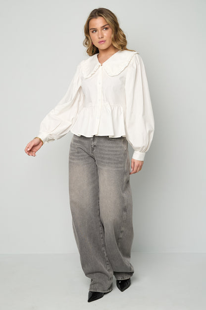 Cotton Blouses & Shirts Solid color Casual Spring/Summer  Clothes