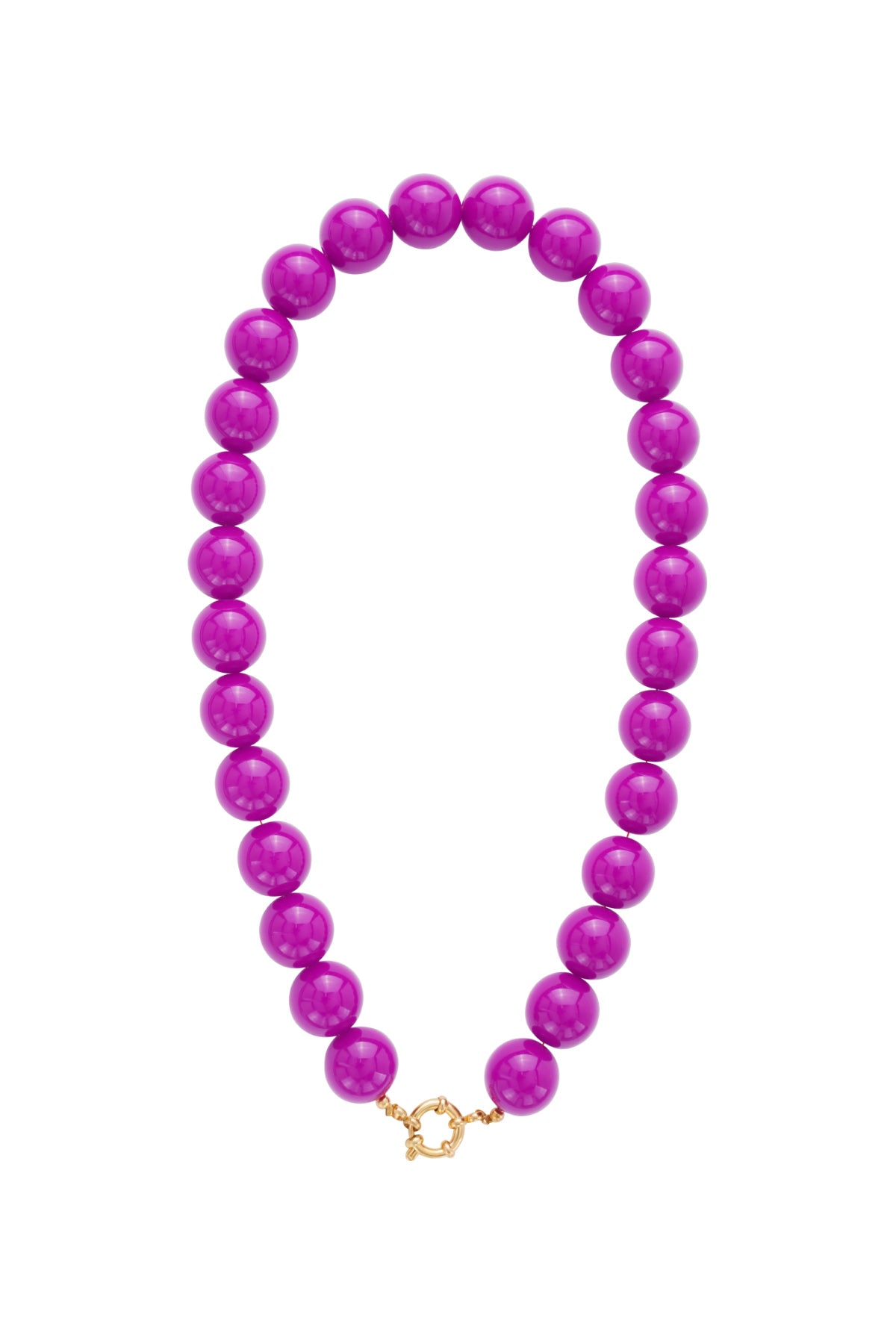 Ketting met grote kralen en frontsluiting-15mm