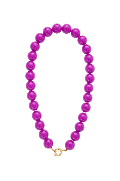 Ketting met grote kralen en frontsluiting-15mm