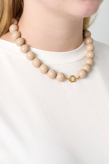 Ketting met grote kralen en frontsluiting-15mm