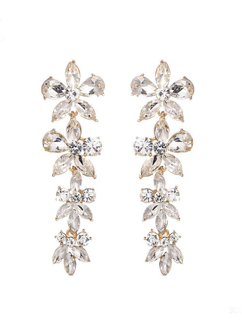 Statement oorbellen Diamanten bloem