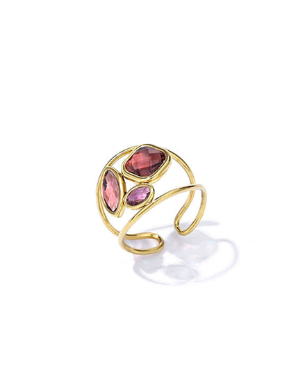 Armband Stainless steel met Glaskristal – Roze & Rood
