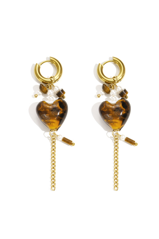 Stainless Steel Drop Earrings Heart Casual Daily Simple Series Women's jewelry