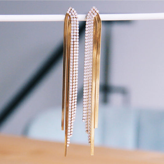 Bazou_waterval oorbellen zirkonia