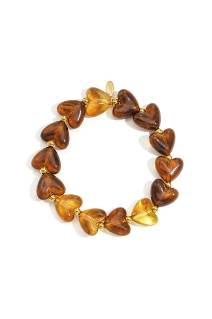 Elastieken hartjes kralenarmband