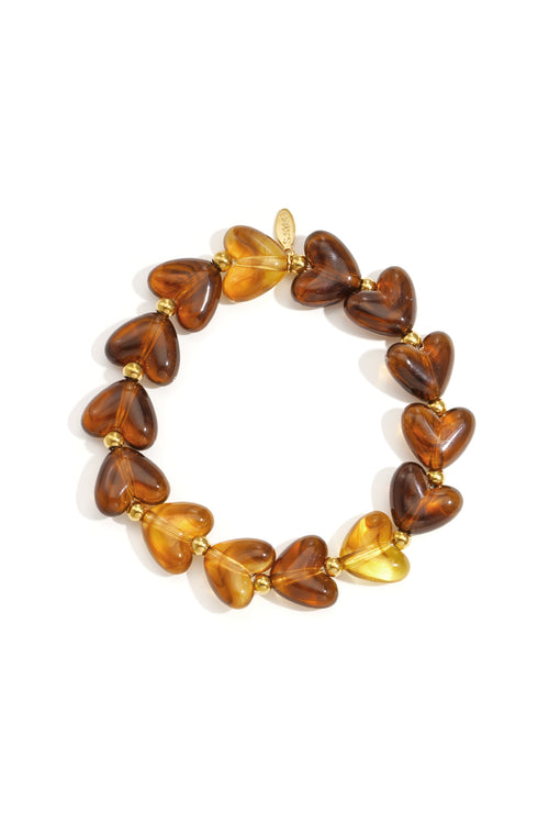 Elastieken hartjes kralenarmband