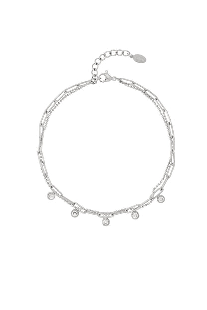 Elegant 14K Gold Plated Rhinestone Ankle Bracelet