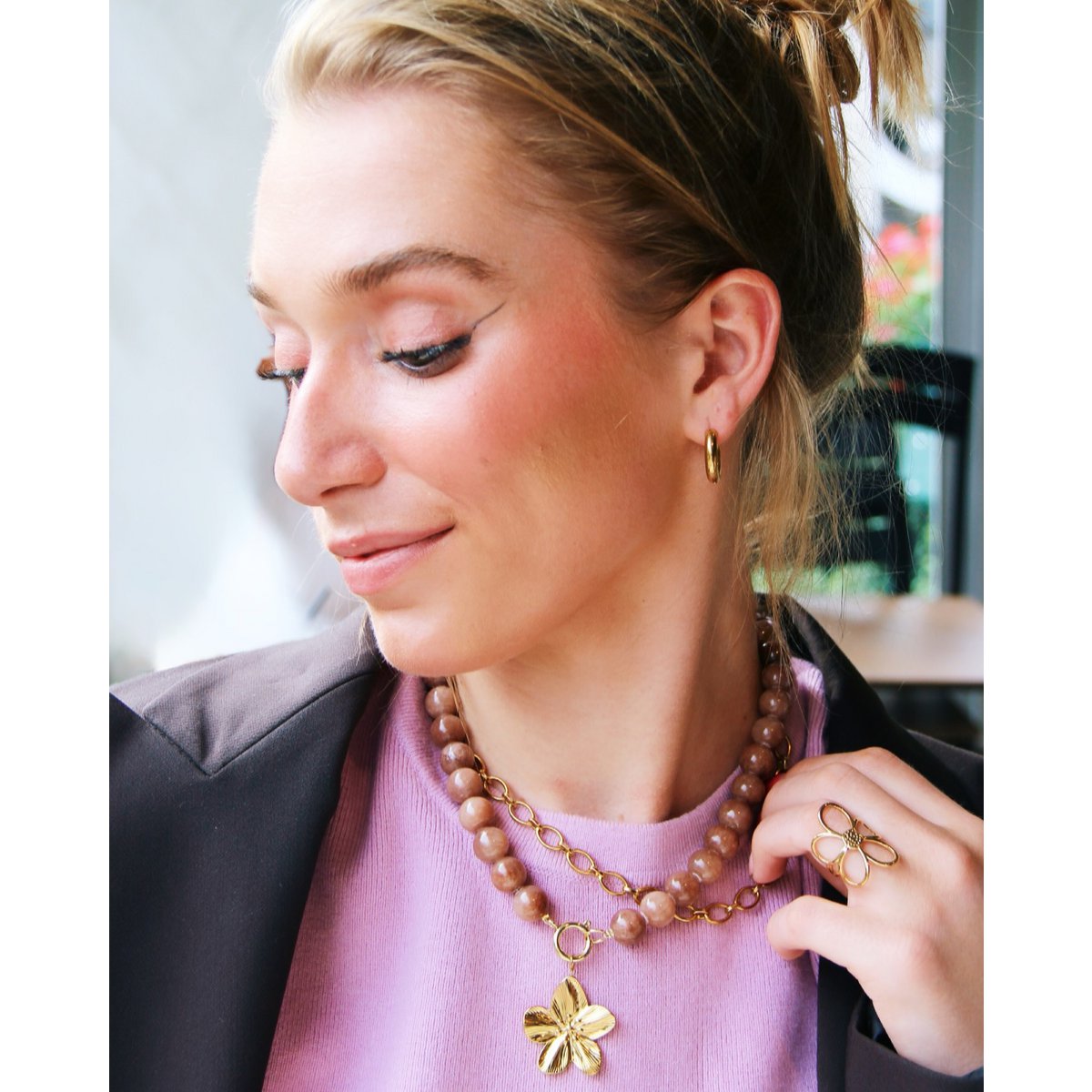 COOSZ_Bazou_xl kralenketting bruin